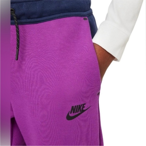 Nike Sportswear Tech Fleece Jogger Hoodie 2-PC Purple Navy Tracksuit - Picture 10 of 10